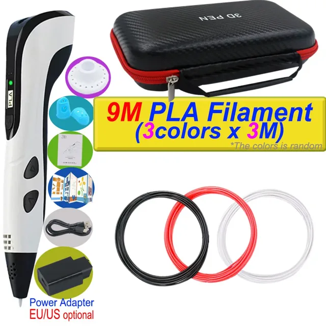 Stylo 3D professionnel Sculpio Créatif blanc avec écran LCD, filament PLA et étui de transport inclus